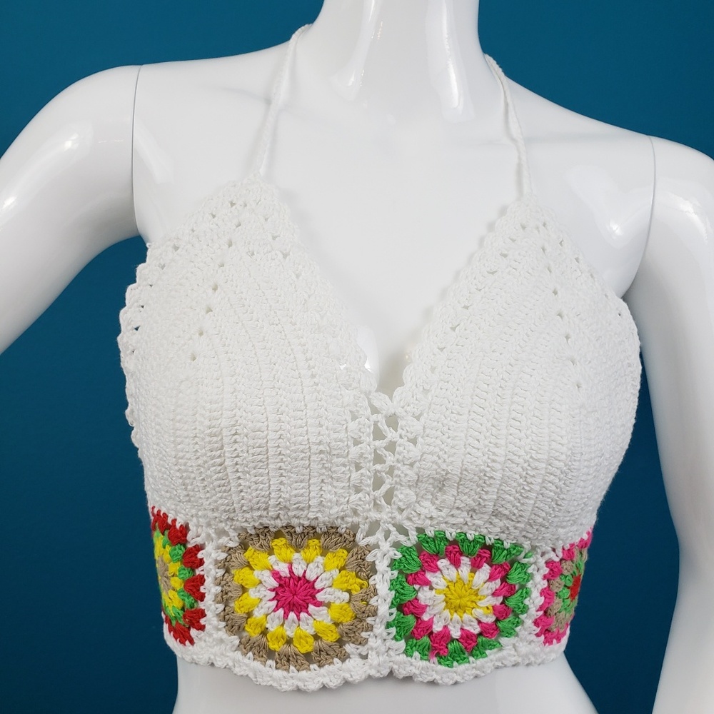 🆕️ 🌴 LOVFUL Boho Crochet Halter Top // (LINED!!) // (NWT)